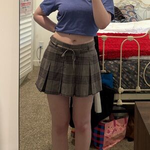 Light Brown Plaid Skort